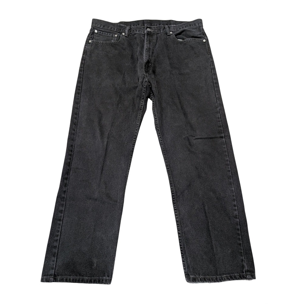Levis 505 Jeans Mens 40x30 Black Regular Fit Straight Leg Denim Classic Workwear